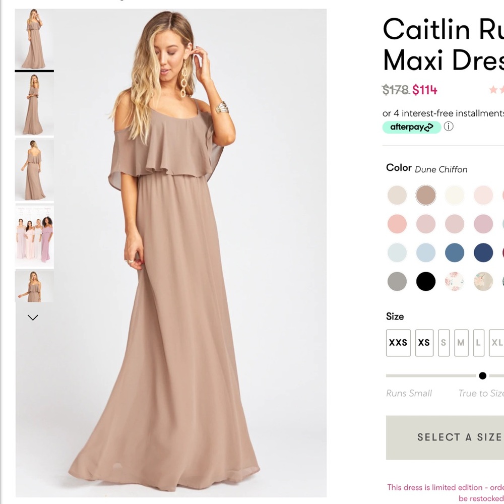 Beige Bridesmaids Dress